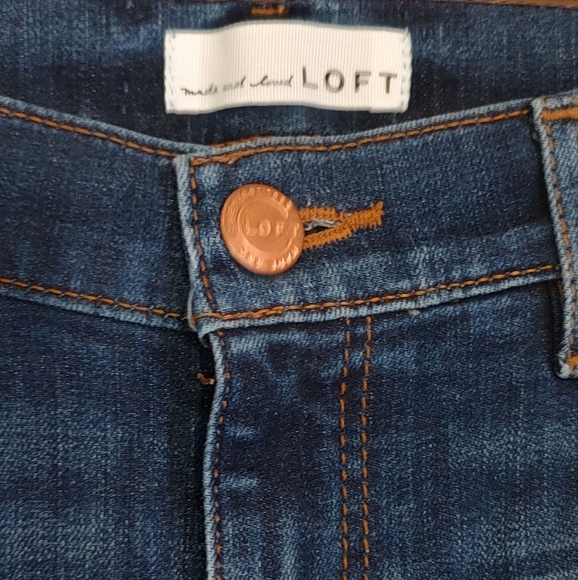 Loft Women's Blue Jeans with Frayed Tulip Hem - Picture 3 of 7
